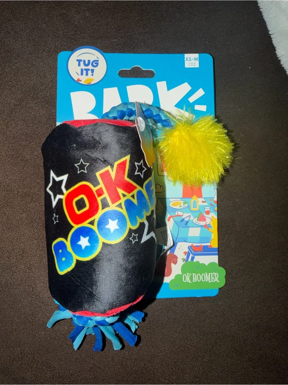 BARK Dog Tug & Squeak Toys - “Ok Boomer” & “Frank Flirter” NWT